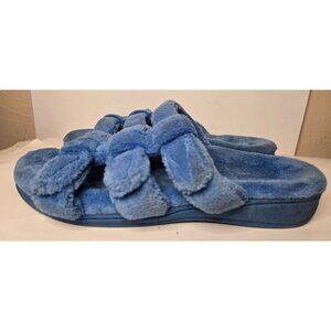 Vionic Ladies Snooze Fuzzy Slippers With Hook And Look Adjustable Closure Size 9